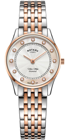 Rotary Watch Ultra Slim Two Tone Rose Gold PVD LB08302/07/D