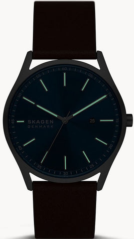 Skagen Watch Holst Espresso Leather Mens