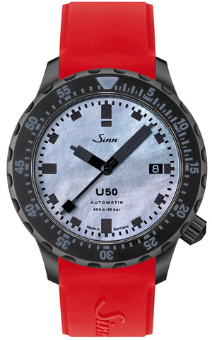 Sinn Watch U50 S Mother of Pearl S Limited Edition 1050.0201 Silicone Red