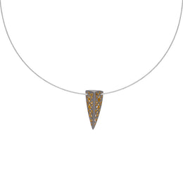 Sterling Silver Black Rhodium Triangular Cut Out Necklace D N652OX.