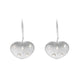 Sterling Silver Freshwater Pearl Brushed Heart Drop Earrings D E1208.