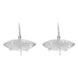 Sterling Silver Freshwater Pearl Brushed Horizontal Marquise Drop Earrings D E1206.