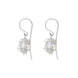 Sterling Silver Freshwater Pearl Brushed Horizontal Marquise Drop Earrings D