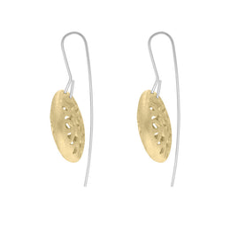 Sterling Silver Gold Plated Round Cut Out Earrings D