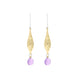 Sterling Silver Gold Plated Amethyst Drop Earrings D E1388.