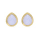 Sterling Silver Gold Plated Chalcedony Pear Shape Stud Earrings D E1291.