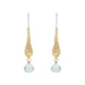 Sterling Silver Gold Plated Mint Quartz Drop Earrings D E1389.