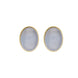 Sterling Silver Gold Plated Moonstone Oval Stud Earrings D E1289.