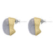 Sterling Silver Gold Plated Moonstone Oval Stud Earrings D