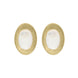 Sterling Silver Gold Plated Moonstone Oval Stud Earrings D E1290.