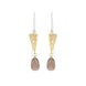 Sterling Silver Gold Plated Smokey Quartz Drop Earrings D E1387.