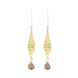 Sterling Silver Gold Plated Smokey Quartz Drop Earrings D E1388.