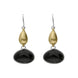 Sterling Silver Gold Plated Whitby Jet Drop Earrings D E1172.