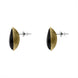 Sterling Silver Gold Plated Whitby Jet Marquise Stud Earrings D