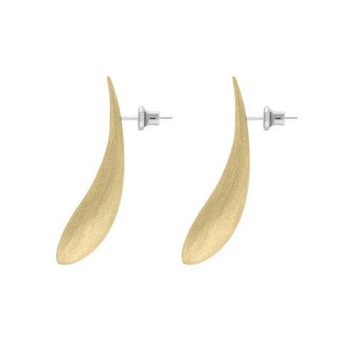 Sterling Silver Gold Plated Monika Curved Tusk Stud Earrings D