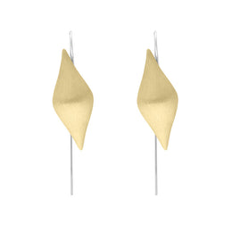 Sterling Silver Gold Plated Monika Pointed Drop Earrings D E1213.