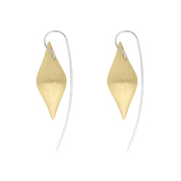 Sterling Silver Gold Plated Monika Pointed Drop Earrings D