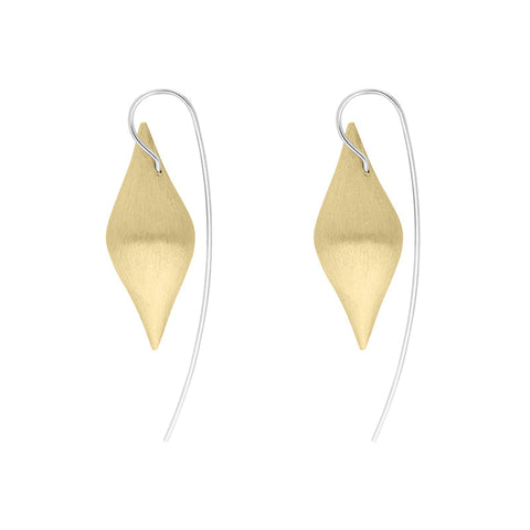 Sterling Silver Gold Plated Monika Pointed Drop Earrings D