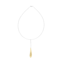 Sterling Silver Gold Plated Tusk Dropper Necklace D