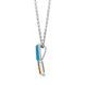 Sterling Silver Amber Turquoise Oblong Two Stone Necklace, P1490_2.