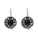 Sterling Silver Black Rhodium Whitby Jet Round Filigree Drop Earrings D E1394OX.