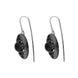 Sterling Silver Black Rhodium Whitby Jet Round Filigree Drop Earrings D