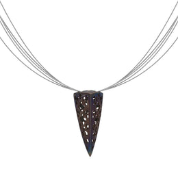 Sterling Silver Black Rhodium Cut Out Triangle Necklace D N619OX.