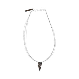 Sterling Silver Black Rhodium Cut Out Triangle Necklace D