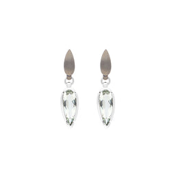 Sterling Silver Black Rhodium Mint Quartz Drop Earrings D E1391OX.