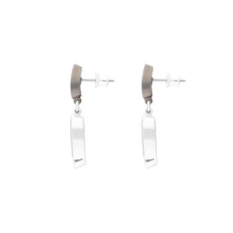 Sterling Silver Black Rhodium Mint Quartz Drop Earrings D