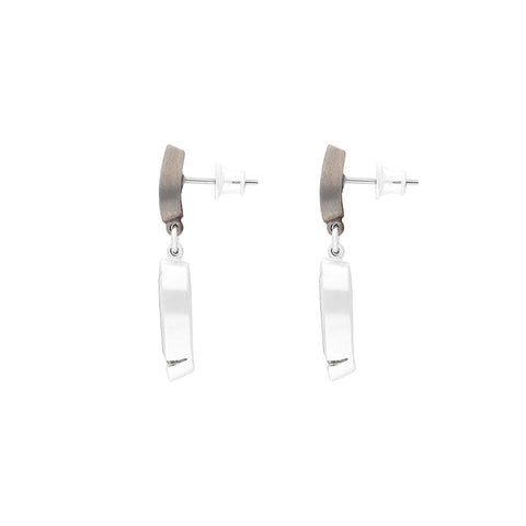 Sterling Silver Black Rhodium Mint Quartz Drop Earrings D