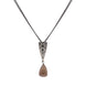 Sterling Silver Black Rhodium Smokey Quartz Dropper Necklace D N776OX.