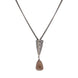 Sterling Silver Black Rhodium Smokey Quartz Dropper Necklace D