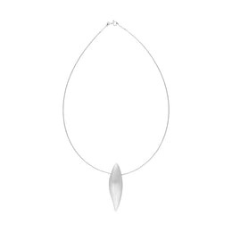 Sterling Silver Brushed Leaf Necklace D