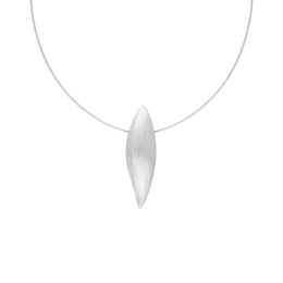 Sterling Silver Brushed Leaf Necklace D N630.