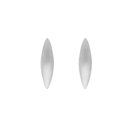 Sterling Silver Brushed Marquise Stud Earrings D E1219.