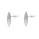 Sterling Silver Brushed Marquise Stud Earrings D