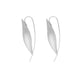 Sterling Silver Brushed Monika Long Leaf Drop Earrings D