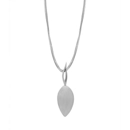 Sterling Silver Pod Shaped Dropper Necklace D