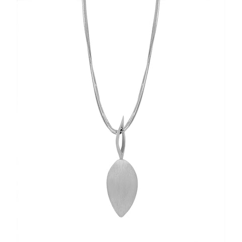 Sterling Silver Pod Shaped Dropper Necklace D