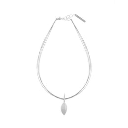 Sterling Silver Pod Shaped Dropper Necklace D