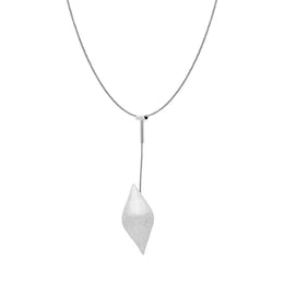 Sterling Silver Brushed Pointed Bulb Dropper Necklace D