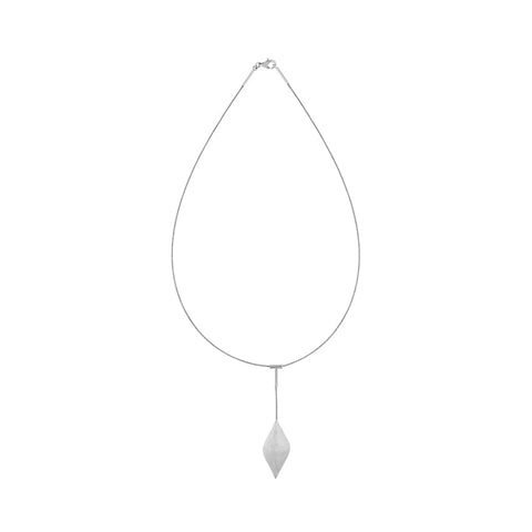 Sterling Silver Brushed Pointed Bulb Dropper Necklace D