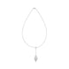 Sterling Silver Brushed Pointed Bulb Dropper Necklace D