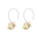 Sterling Silver Gold Plated Freshwater Pearl Horizontal Marquise Earrings D