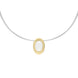 Sterling Silver Gold Plated Moonstone Oval Necklace D N681.