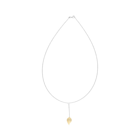 Sterling Silver Gold Plated Leaf Dropper Necklace D