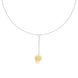 Sterling Silver Gold Plated Leaf Dropper Necklace D N654.