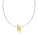 Sterling Silver Gold Plated Heart Necklace D N672.