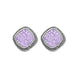 Sterling Silver Royal Crown Derby Mikado Foxtail Purple Cushion Stud Earrings, EUNQ0000785.